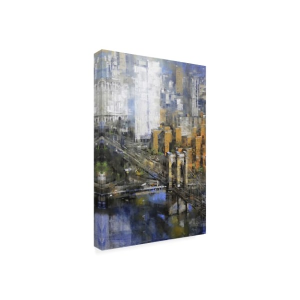 Mark Lagu 'Brooklyn Bridge Abtsract' Canvas Art,30x47